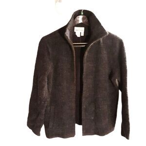 AKA Eddie Bauer jacket gray wool blend m winter fall minimalist warm fleece top